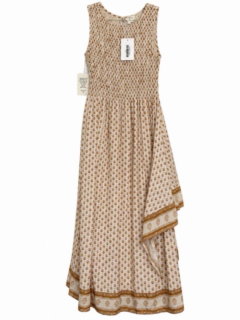 MAREA Sara Scarf Smocked Dress Dune Mini Petunia Floral XS Tags Attached